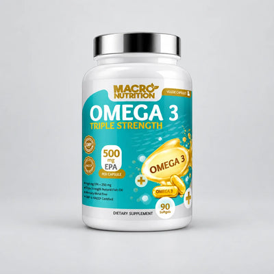 Omega 3 Triple Strength 1000mg (500 EPA / 250 DHA) - 90 Veg Softgels (90 Servings)