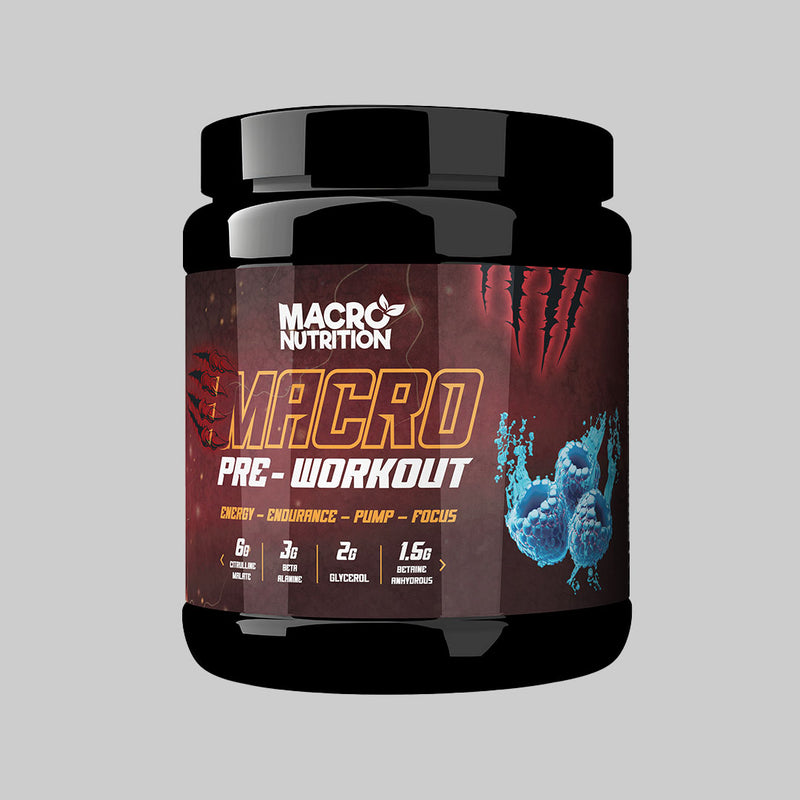 MACRO NUTRITION MACRO PRE-WORKOUT 480G - Blue Rapberry image