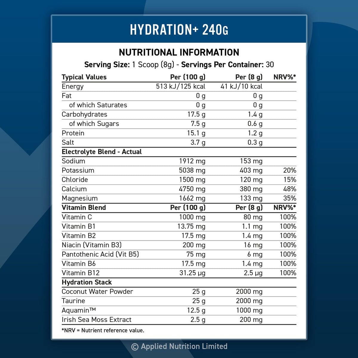 Master Muscles | APPLIED NUTRTION HYDRATION+ 240G 30 SERVINGS | هايدريشن بلس (240 جرام) - 30 حصة | أبلايد نيوترشن | بروتين، مكملات غذائية