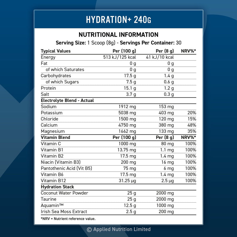 APPLIED NUTRTION HYDRATION+ 240G 30 SERVINGS image 1