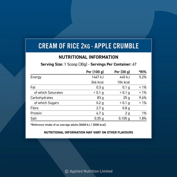 Master Muscles | APPLIED NUTRTION CREAM OF RICE 2KG | كريمة الأرز 2 كجم أبلايد نيوتريشن | بروتين، مكملات غذائية
