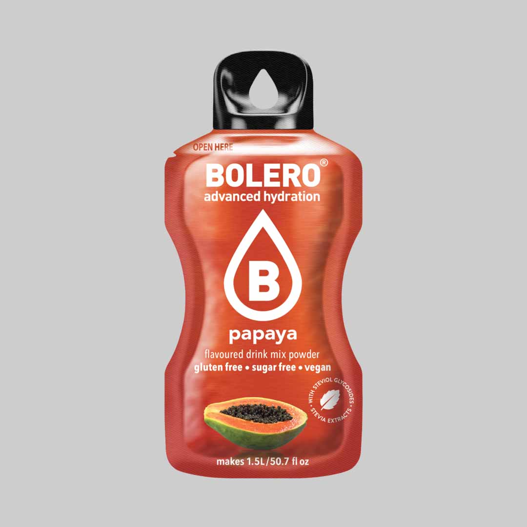 Master Muscles | Sugar-Free Hydration Drink Powder (9g) | BOLERO® 1 Piece / Papaya | بودرة المشروب المنعش خالية السكر (9 جم) | بوليرو 1 Piece / Papaya | بروتين، مكملات غذائية