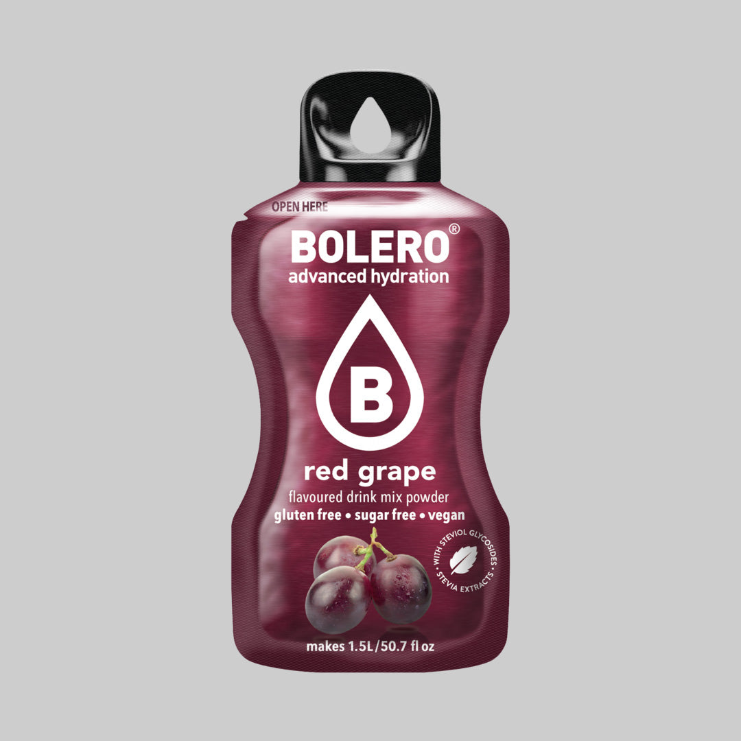 Master Muscles | Sugar-Free Hydration Drink Powder (9g) | BOLERO® 1 Piece / Red Grape | بودرة المشروب المنعش خالية السكر (9 جم) | بوليرو 1 Piece / Red Grape | بروتين، مكملات غذائية