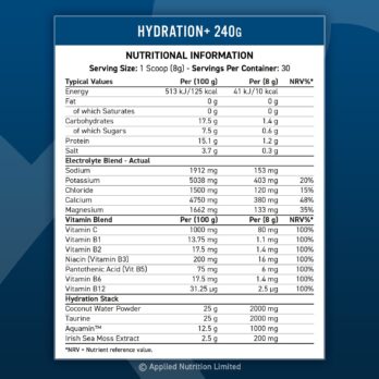 APPLIED NUTRTION HYDRATION+ 240G 30 SERVINGS