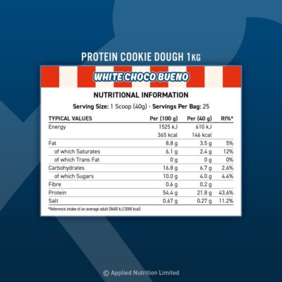 APPLIED NUTRTION PROTEIN COOKIE DOUGH 1KG (25 SERVINGS) - Image 9