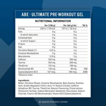 ABE (All Black Everything) Pre Workout Gel 60gx20